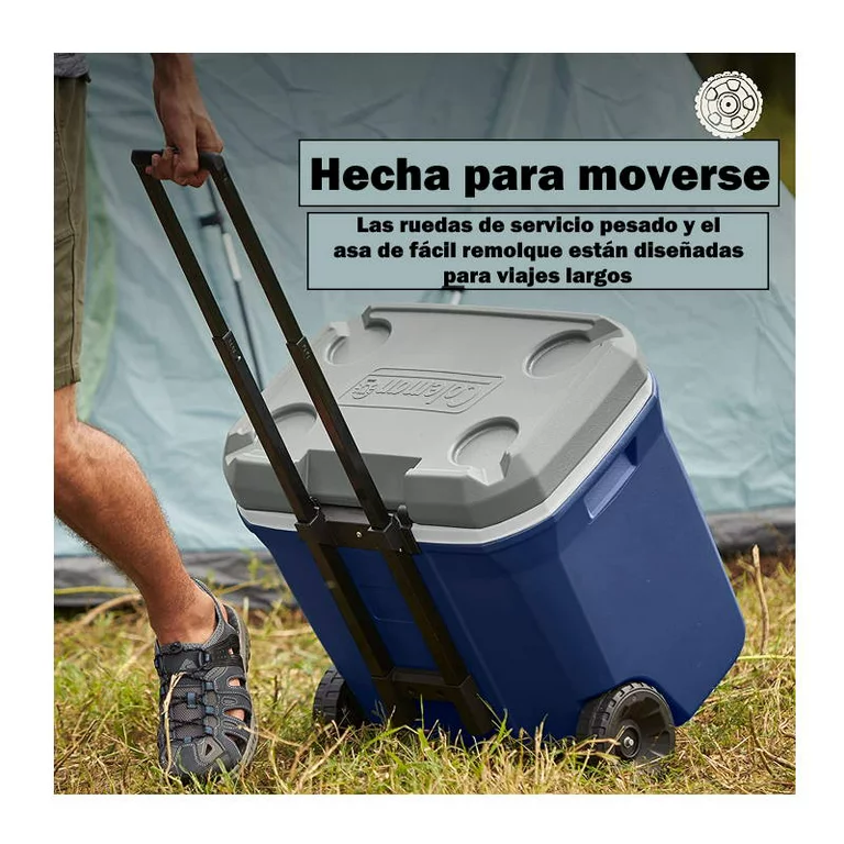 Hielera Coleman 316, 65 QT 5861, Azul Con Gris y Blanco