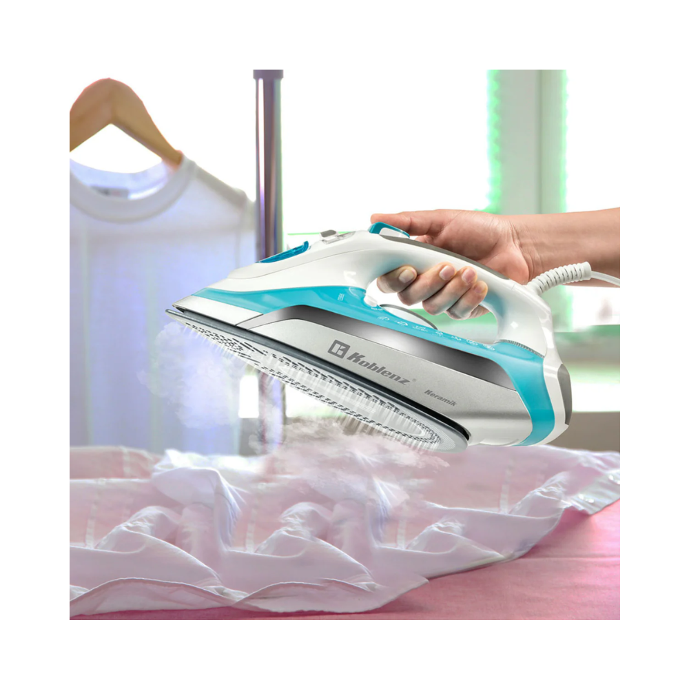 Plancha Koblenz Keramik Pkk-750, Cable 360°, Color Aqua