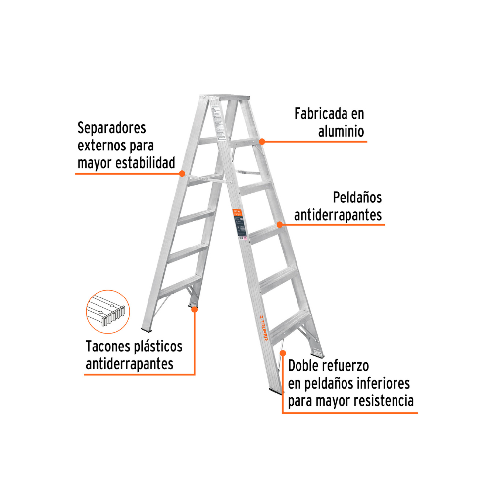 Escalera doble tipo ll 5 escalones