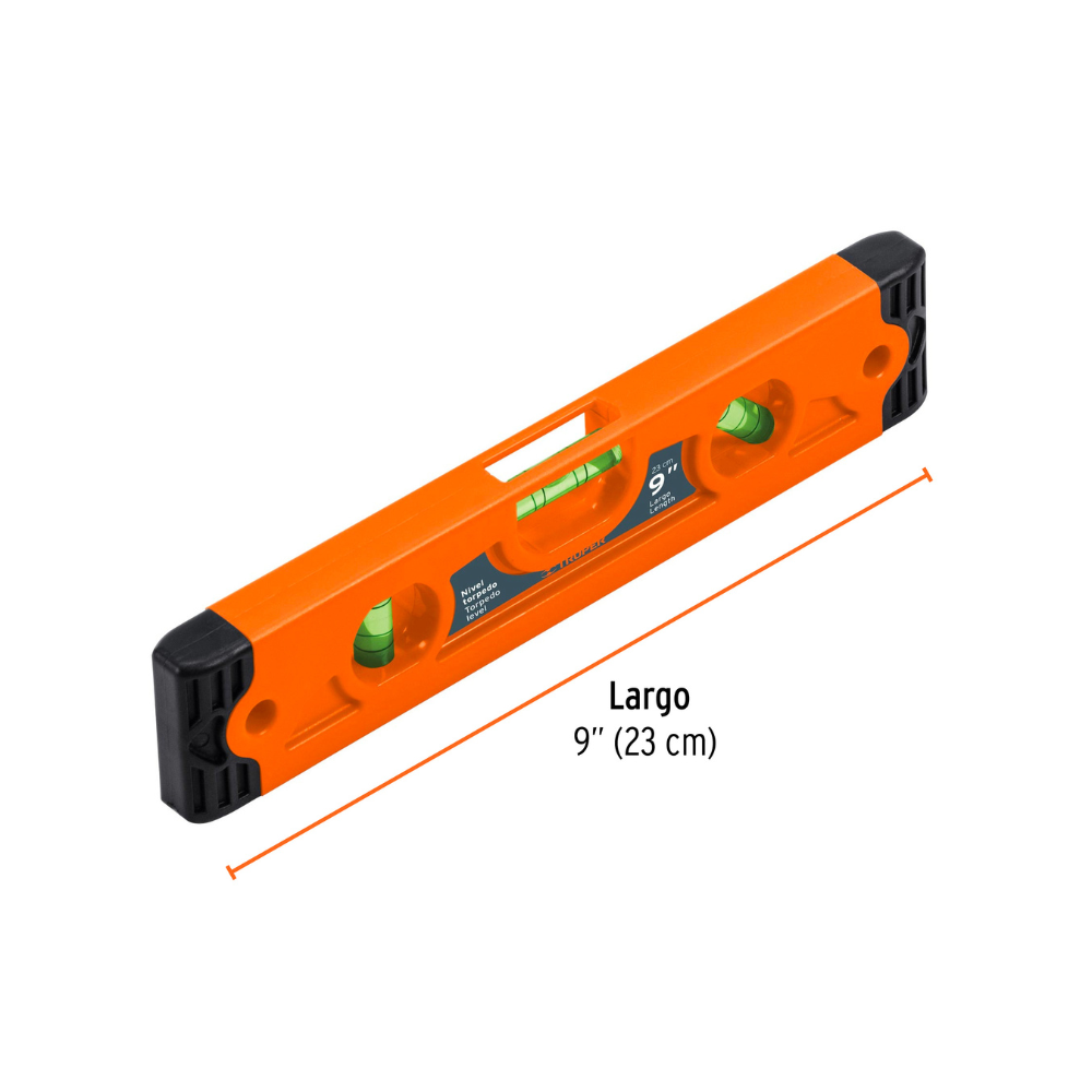 Nivel torpedo magnetico 9IN plastico