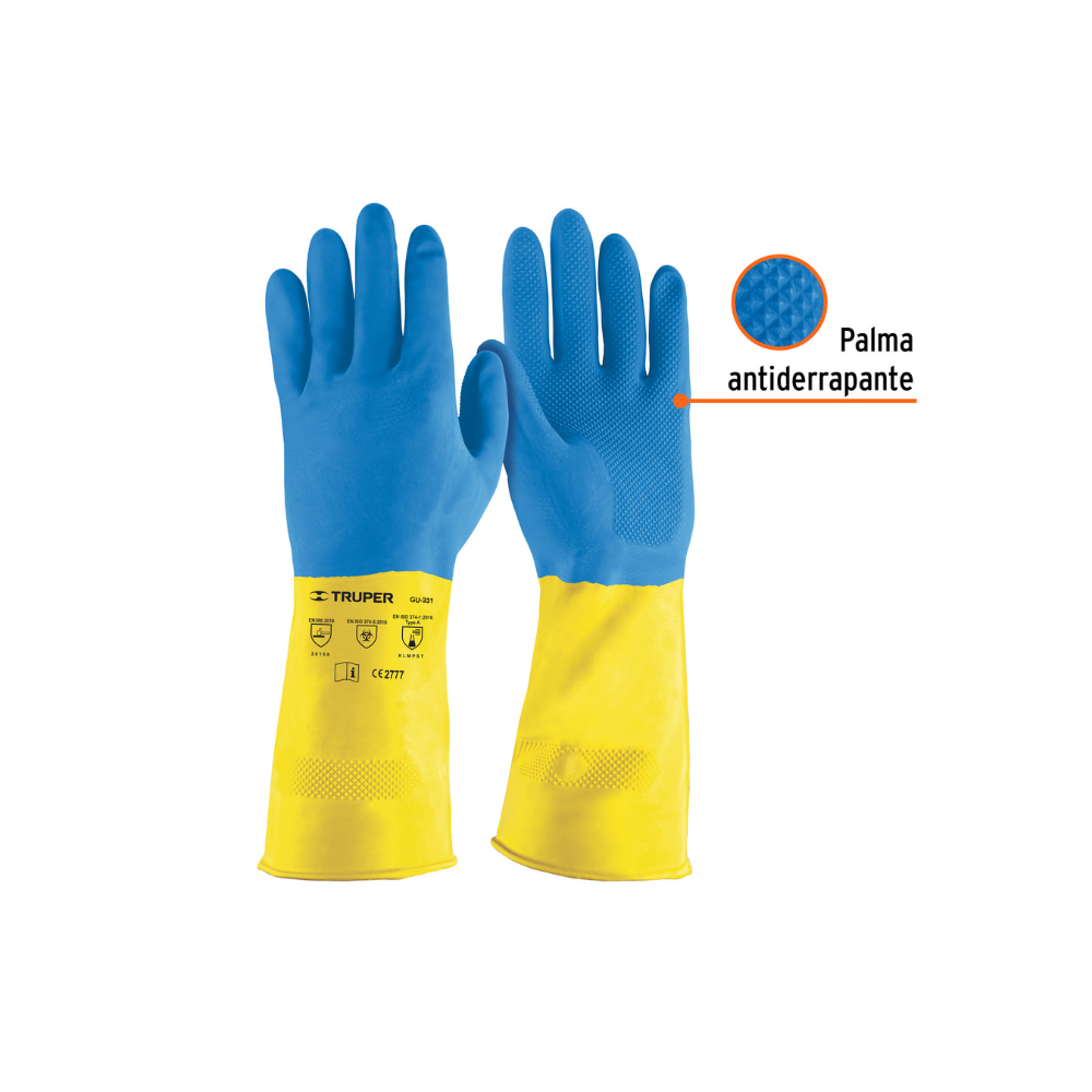 Guantes de latex reforzados para limpieza chicos