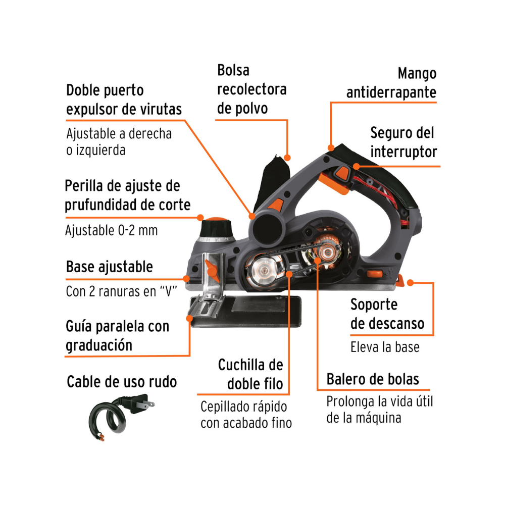 CEPILLO ELECTRICO 3. 1 4 INDUSTRIAL 720 W