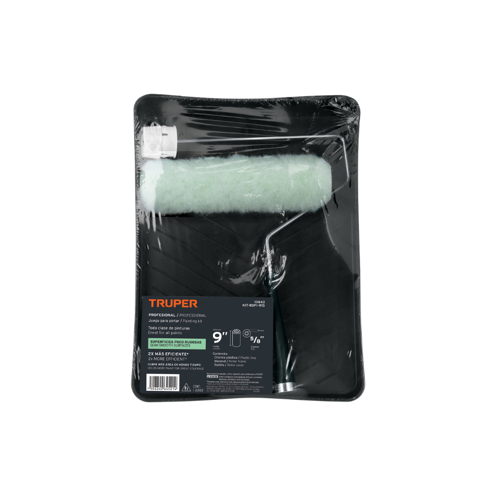 Kit de rodillo para pintar 9 IN 3 piezas