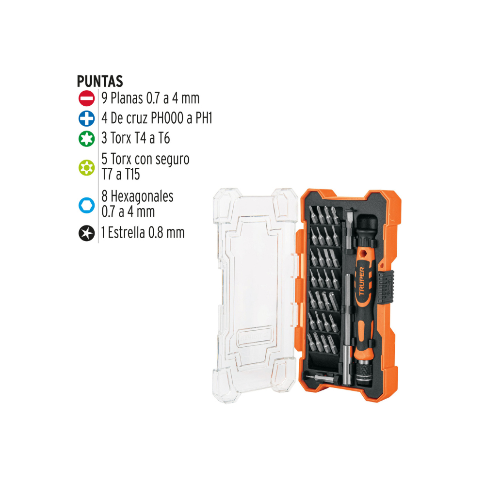 Juego desarmadores de precision punta intercambiable 32pzas
