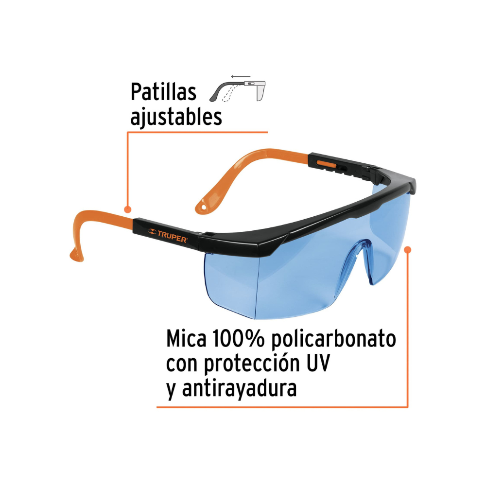 Lentes de seguridad ajustables mica azul Classic