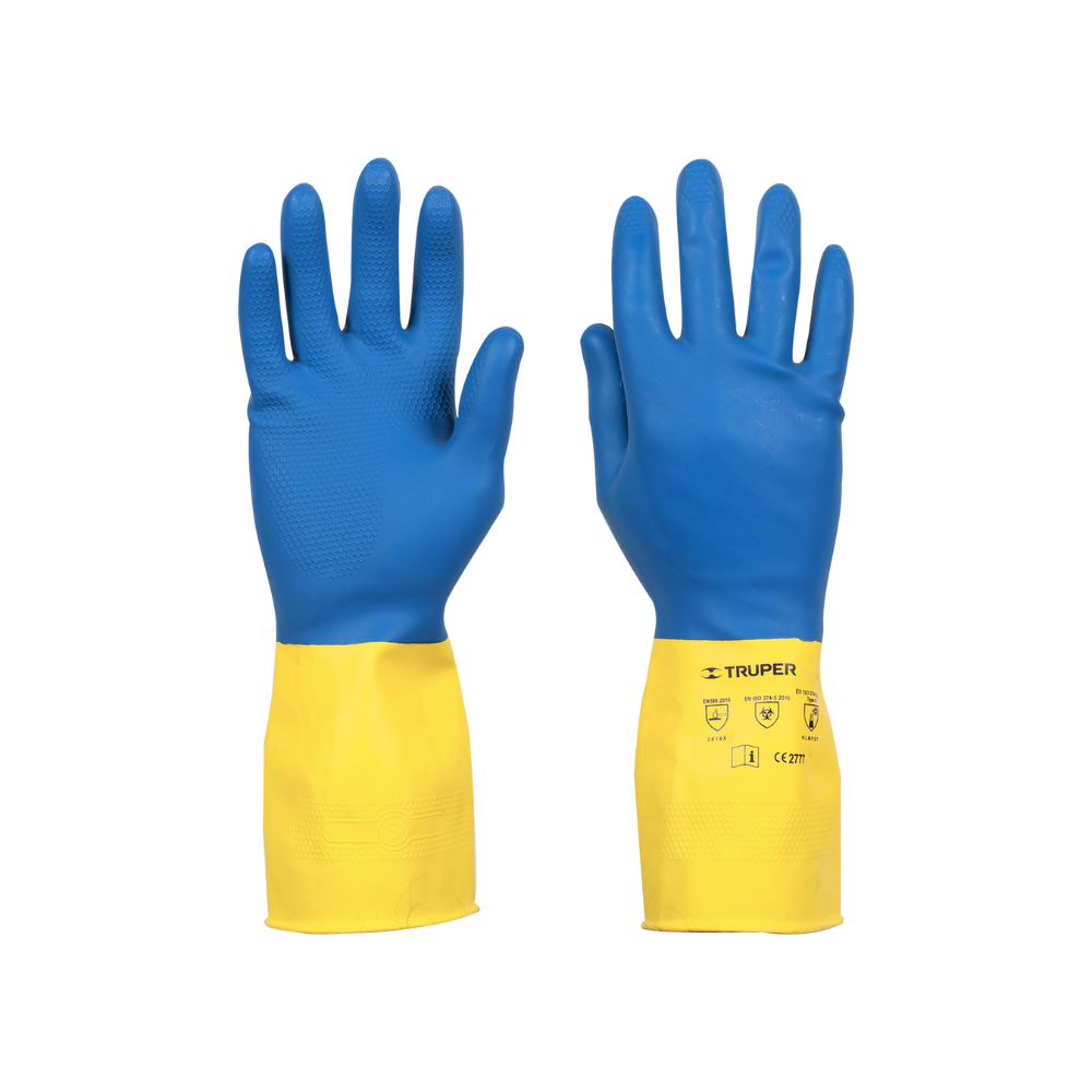 Guantes de latex reforzados para limpieza medianos