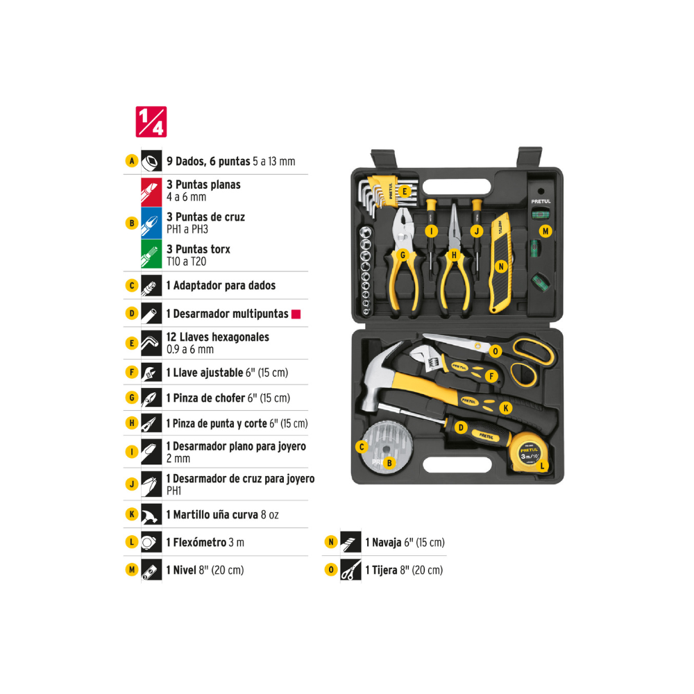 Juego de 42 herramientas Comfort Grip, Pretul