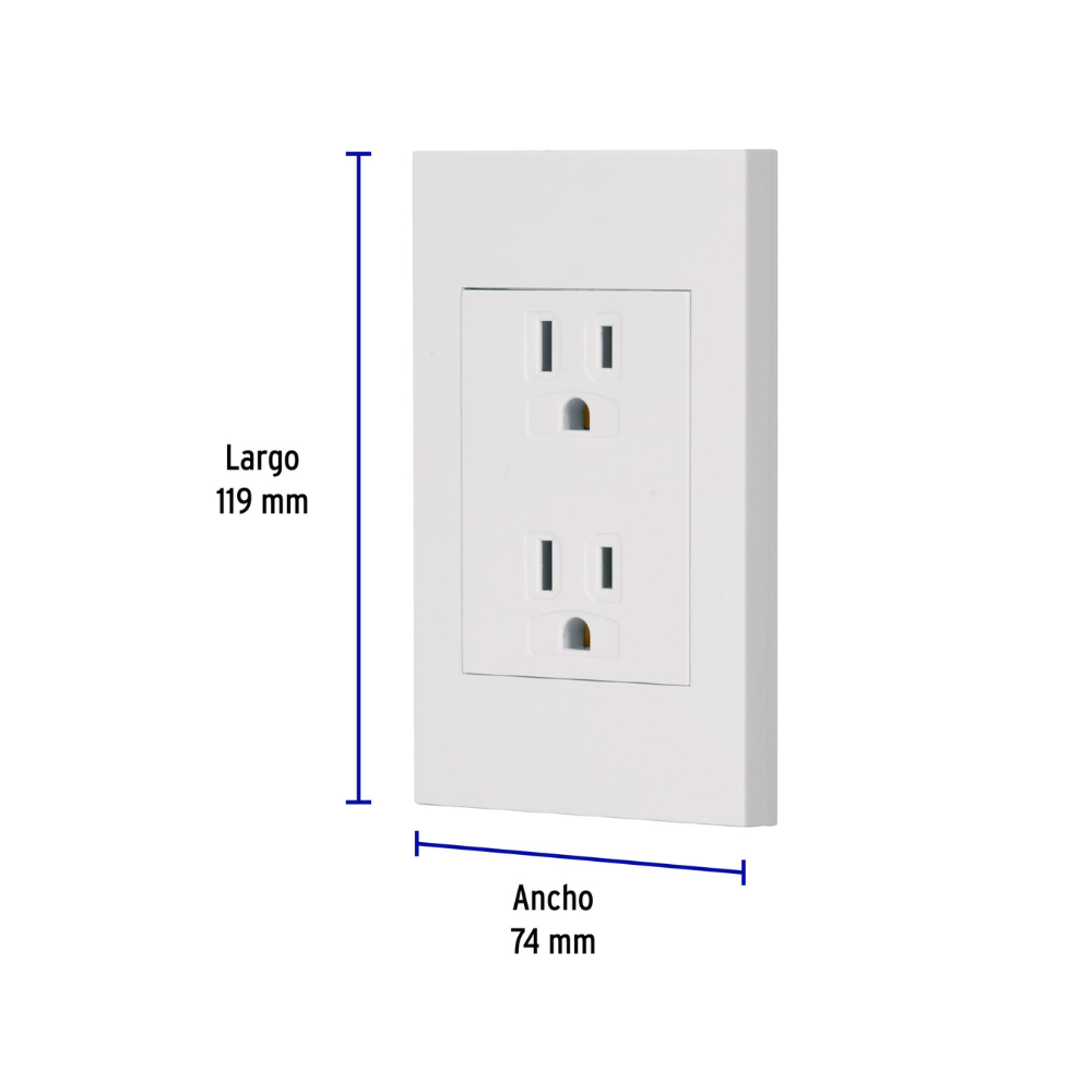 Placa armada contacto duplex 3 modulos Espanola blanco