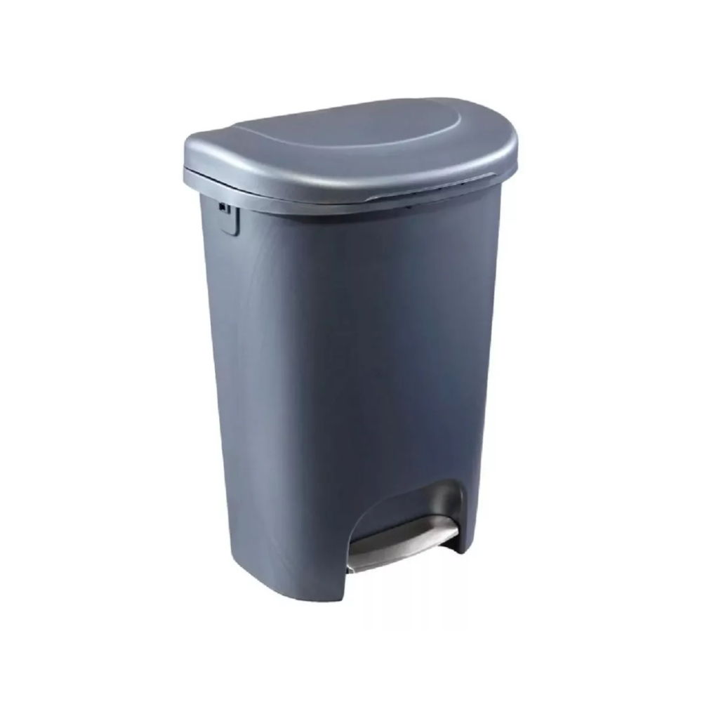 Contenedor de residuos con pedal Gunmetal c gris 13 gal