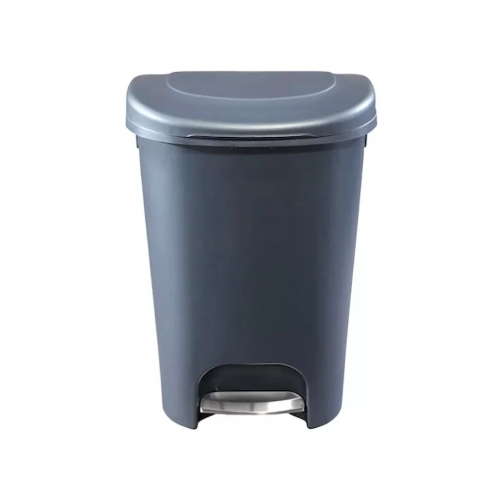 Contenedor de residuos con pedal Gunmetal c gris 13 gal