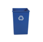 CONTENEDOR CUADRADO UNTOUCHABLE® REVESTIMIENTO, AZUL, 50 GAL
