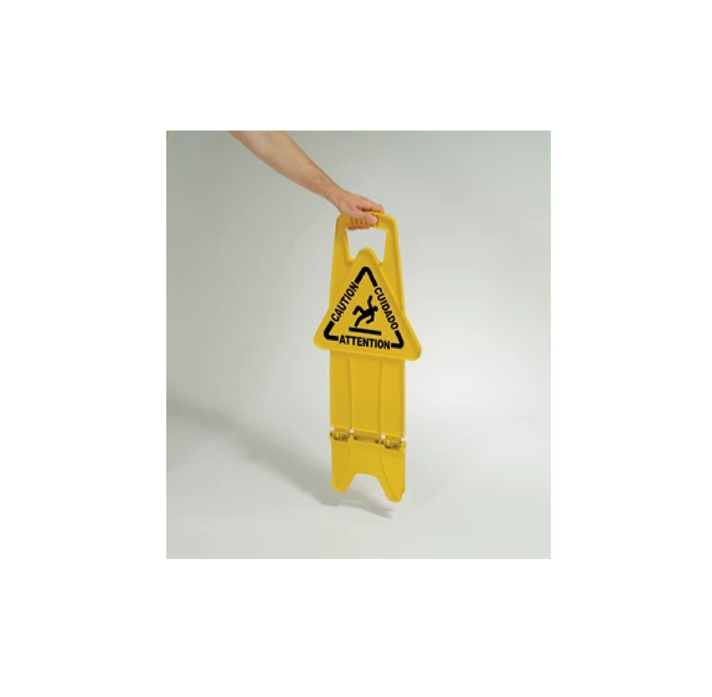 SEÑAL DE SEGURIDAD "PRECAUCIÓN" MULTILINGÜE, 2 CARAS, 26", AMARILLO