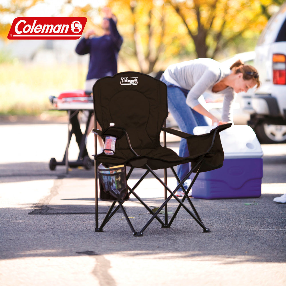 Silla Extra Grande Con Hielera Y Portavasos Coleman Negra