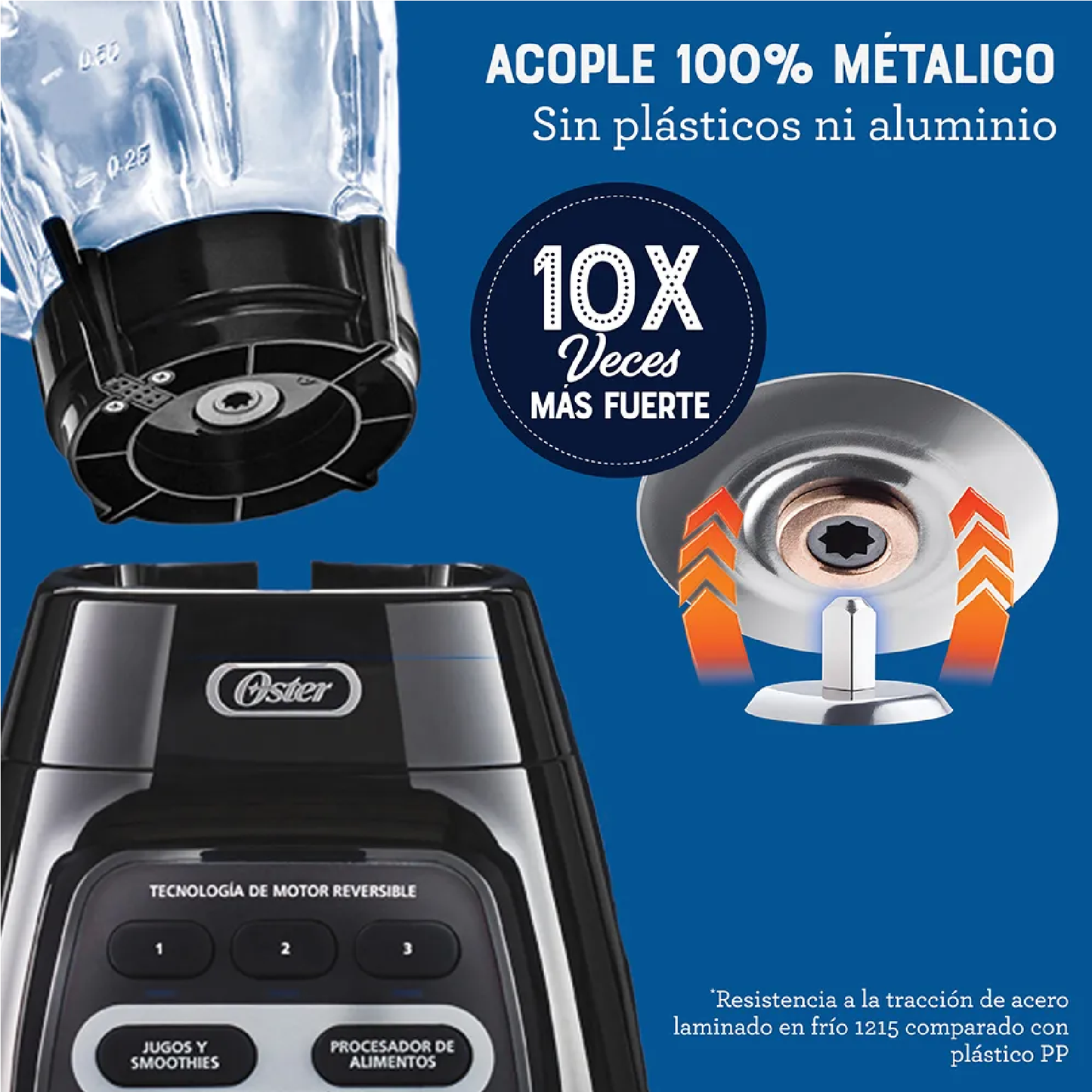 Licuadora Oster Programas Automáticos Vaso Vidrio, Negro