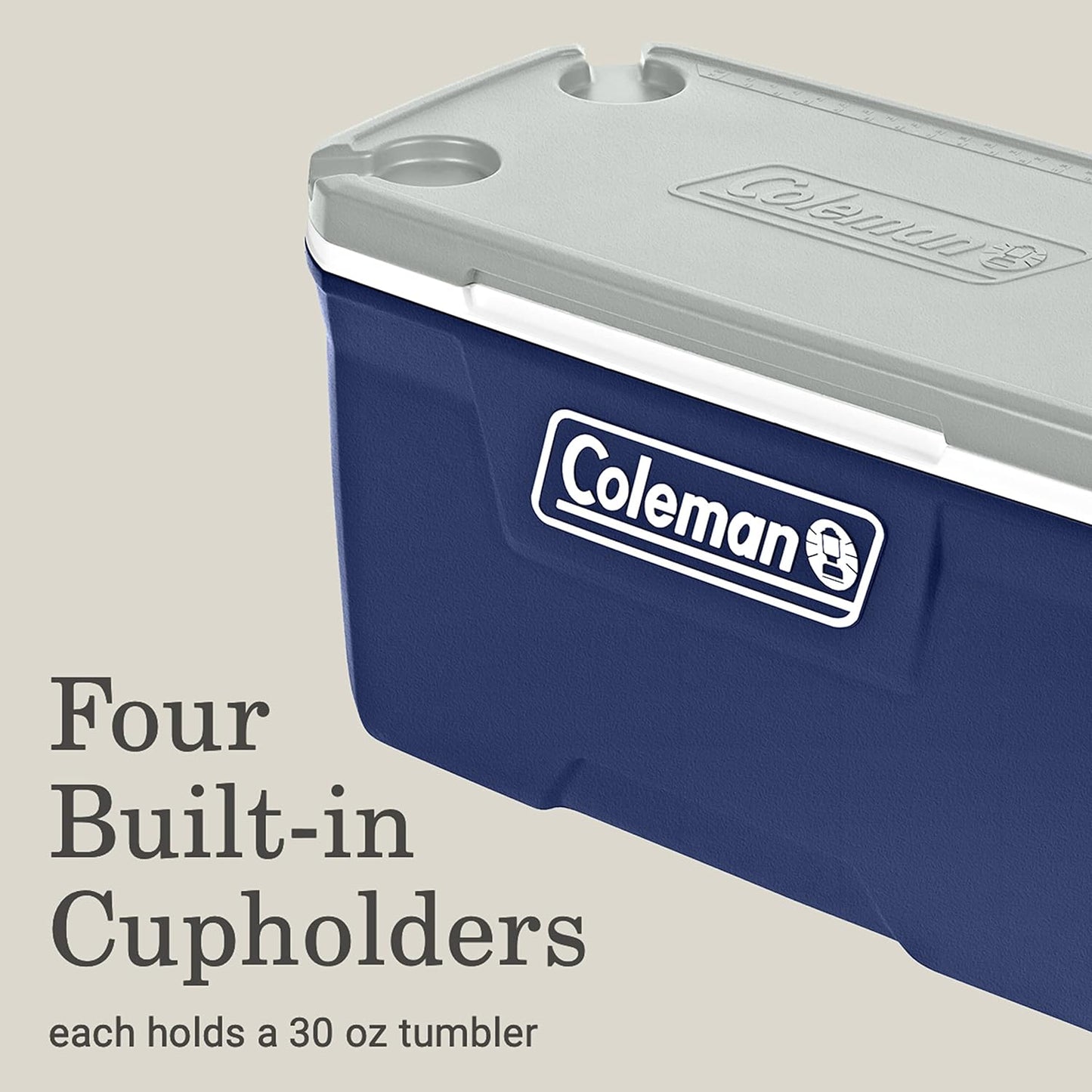 Hielera 70 QT Coleman 5871, Azul Con Gris Y Blanco