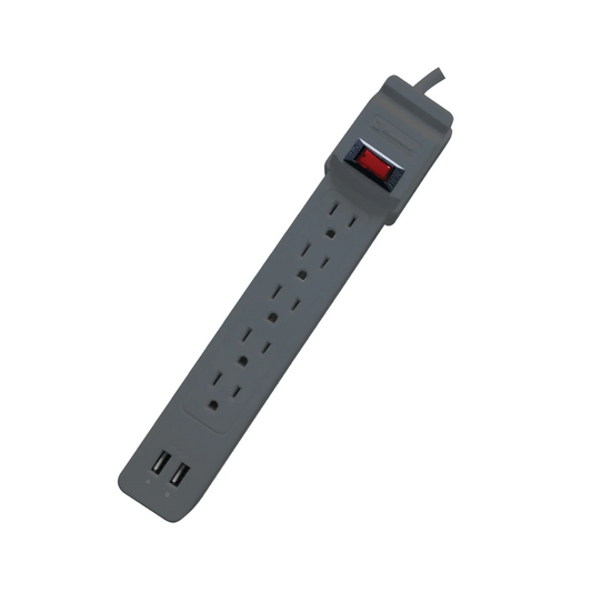 Supresor Koblenz SS-1000, 5 Contactos, 2 Puertos USB, Gris