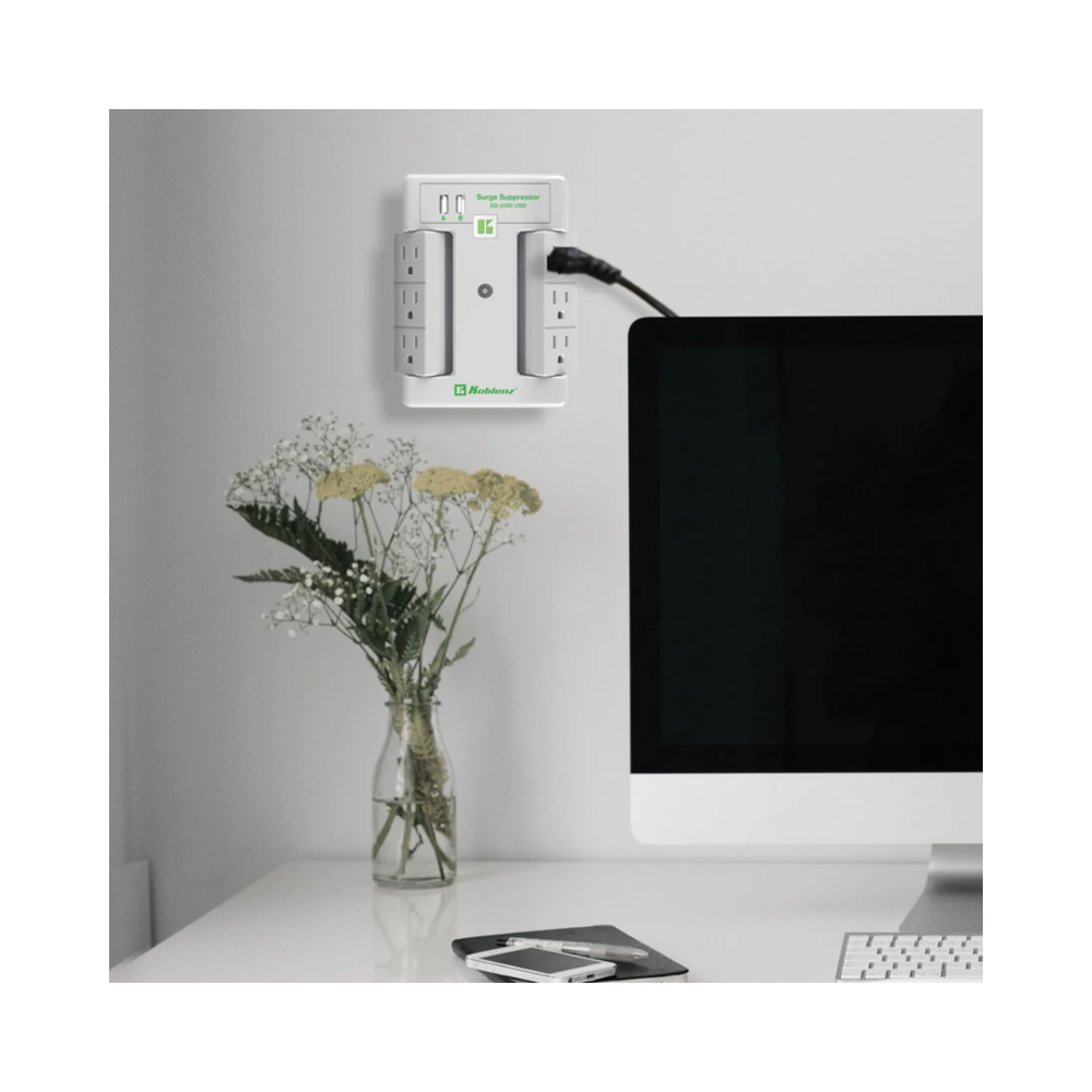 Multicontacto Supresor Koblenz® 6 Contactos, 2 Puertos USB