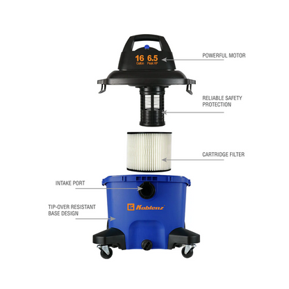 Aspiradora Multiusos Koblenz® Para Líquidos Y Secos, 16 Gal.