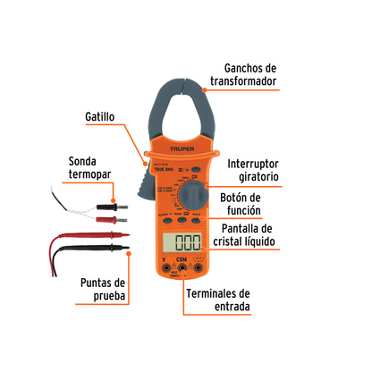 Multimetro para mantenimiento industrial con gancho
