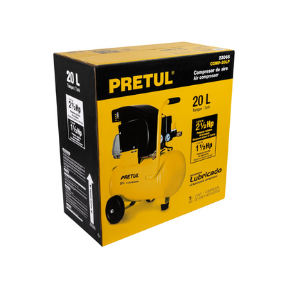 COMPRESOR 20 L 2.1 2 HP POTENCIA MAXIMA127 V PRETUL