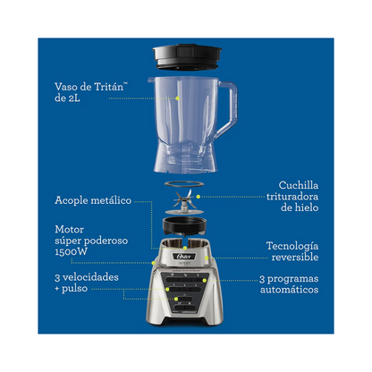 Copia de Licuadora Oster Xpert Series Con Vaso Tritán, Plata