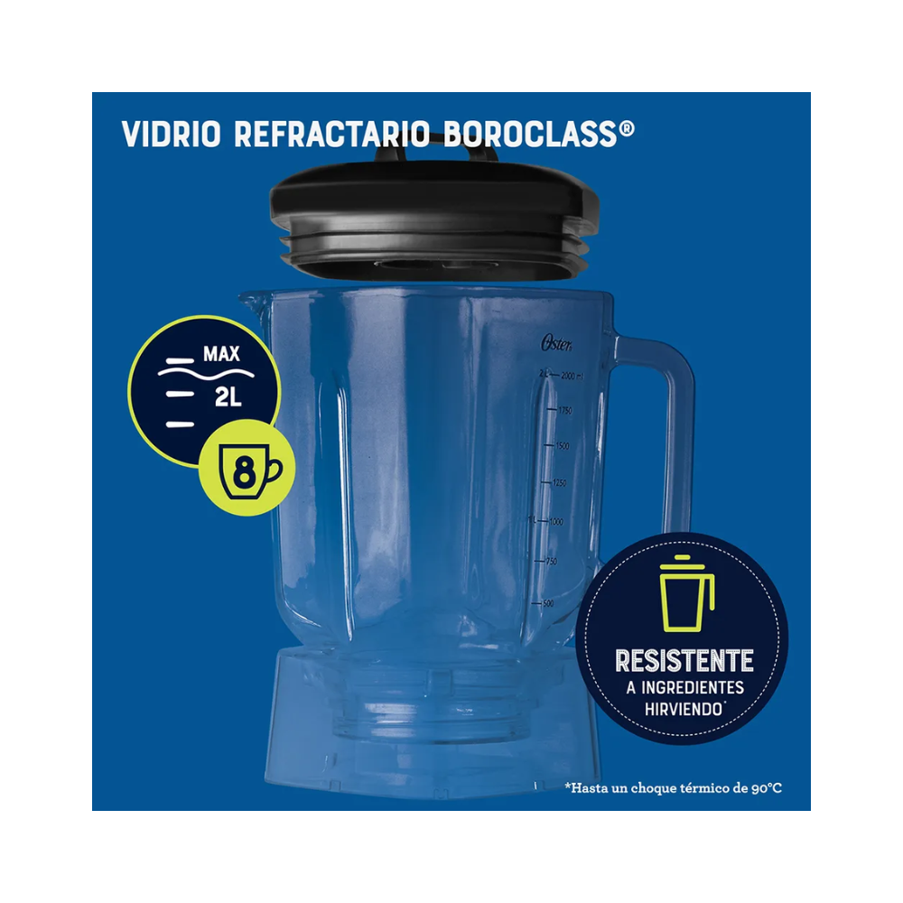 Licuadora Oster Xpert Series Con Vaso Boroclass, Plata