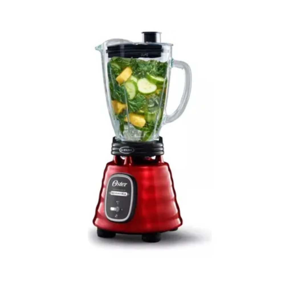 Licuadora Clásica Oster Vaso Vidrio, Motor Reversible, Rojo