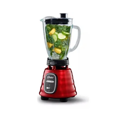 Licuadora Clásica Oster Vaso Vidrio, Motor Reversible, Rojo