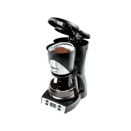 Cafetera Programable Koblenz® 12 Tazas, Filtro Lavable Negro