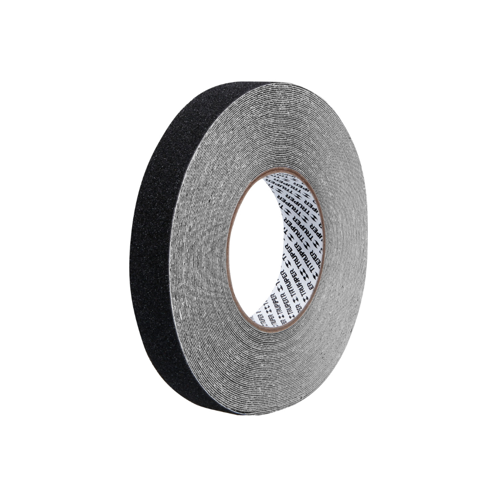 Cinta antiderrapante negra con abrasivo 25mm x 18m