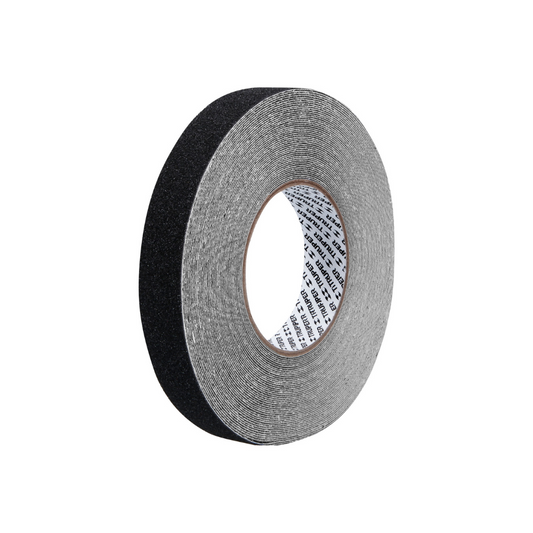 Cinta antiderrapante negra con abrasivo 25mm x 18m