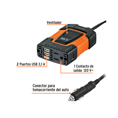 Inversor de corriente 120 W