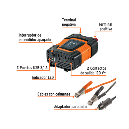 Inversor de corriente 400 W