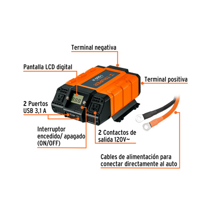 Inversor de corriente 1500 W
