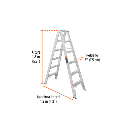 Escalera doble tipo ll 5 escalones