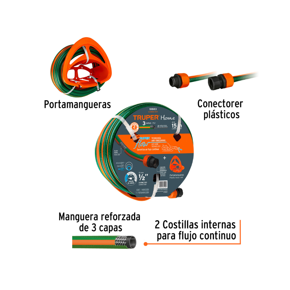 Combo manguera MAN 15X1 2RE y portamanguera GAN MA