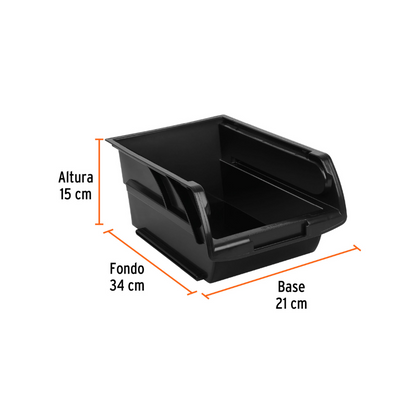 Gaveta apilable de plastico 34x21x15 cm