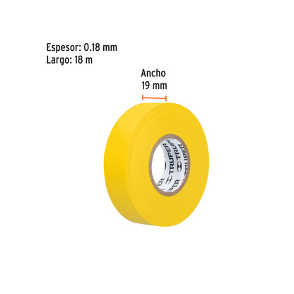 Cinta de aislar no.33 18m amarilla