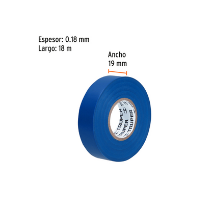 Cinta de aislar no. 33 18m azul