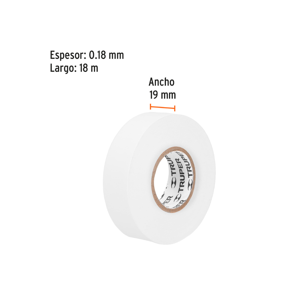 Cinta de aislar No.33 18m blanca