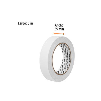 Cinta antiderrapante con abrasivo rollo 25 mm blanca