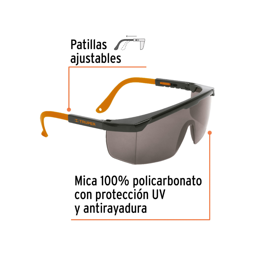 Lentes de seguridad ajustables mica gris Classic