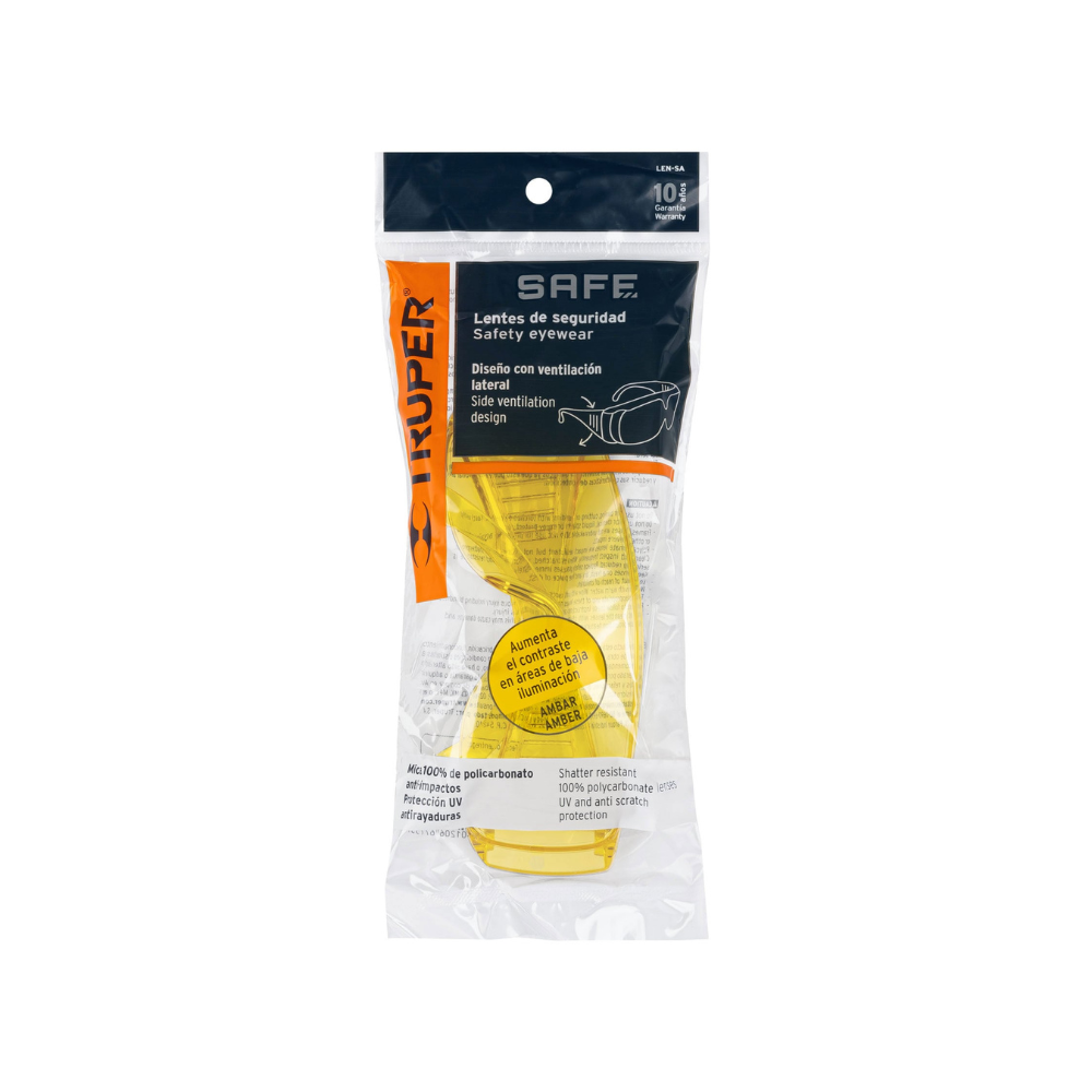 Lentes de seguridad mica ambar Safe