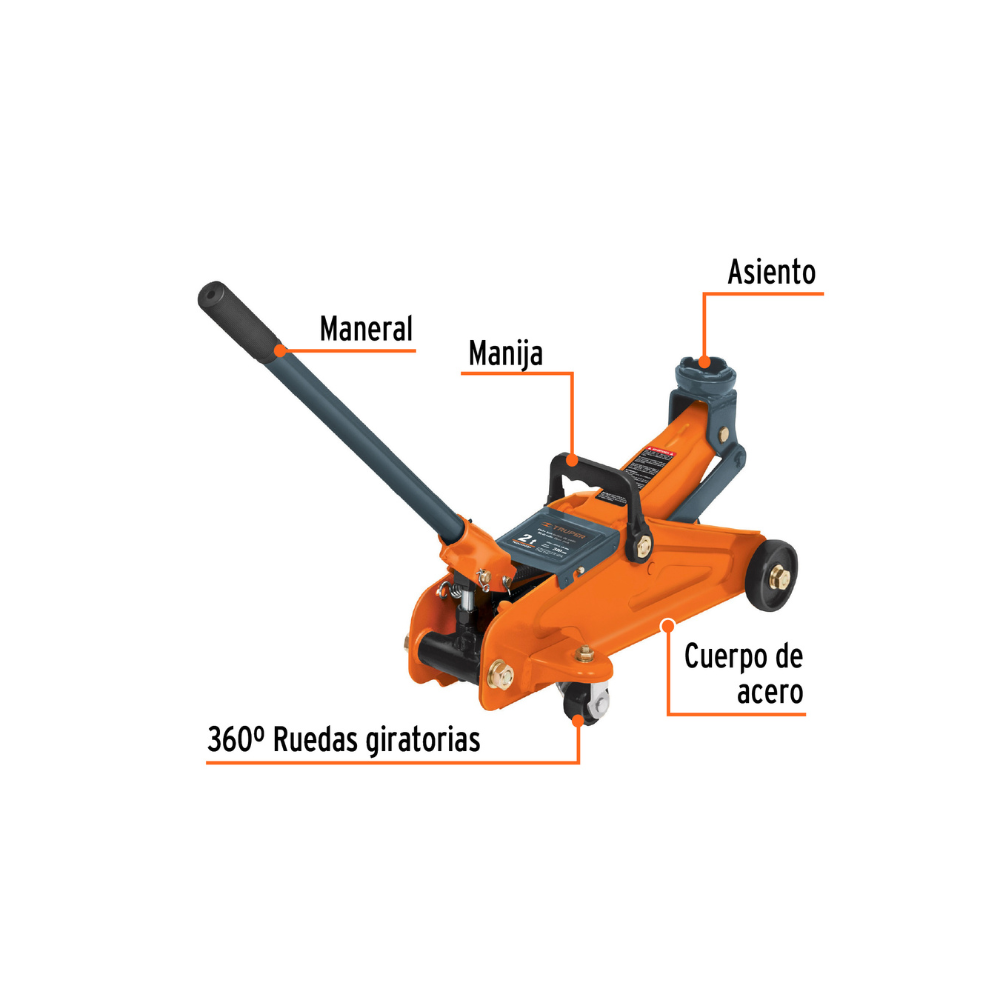 Gato hidraulico de patin 2 ton