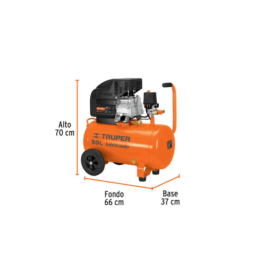 Compresor 50 litros lubricado 120 V