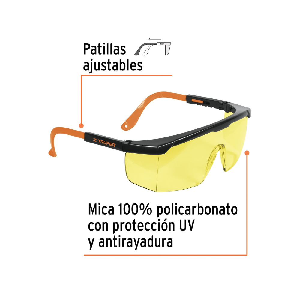 Lentes de seguridad ajustables mica ambar Classic
