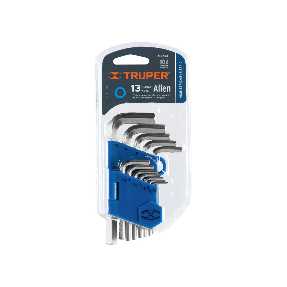 Juego 13 Llaves Allen 1.2 10Mm Estuch Plast