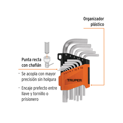 Juego 13 Llaves Allen 1.2 10Mm Estuch Plast