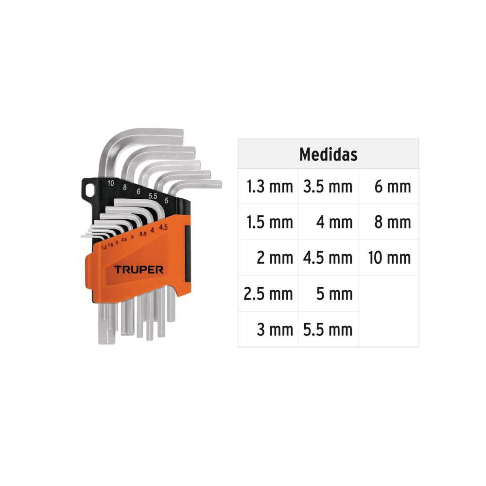 Juego 13 Llaves Allen 1.2 10Mm Estuch Plast