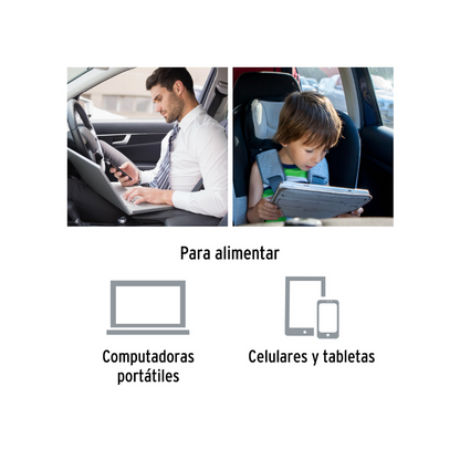 Inversor de corriente 120 W tipo vaso